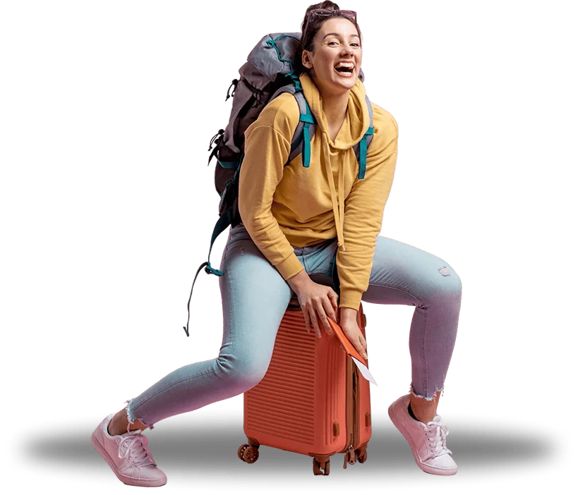 Happy traveller